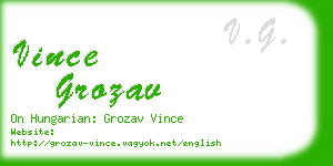 vince grozav business card